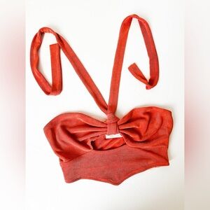 Hello Molly Cropped Halter Top Size Medium